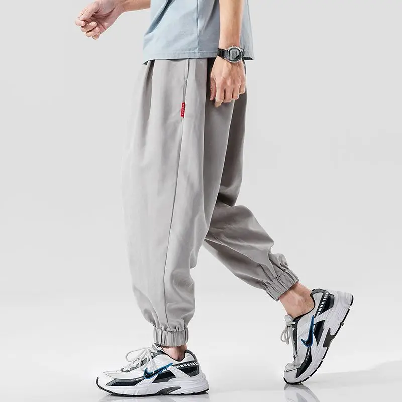 Summer Casual Open Crotch Erotic Pants Basketball Running Sweatpants Outdoor Sex Overalls Men's Retro plus Size Loose Trousers