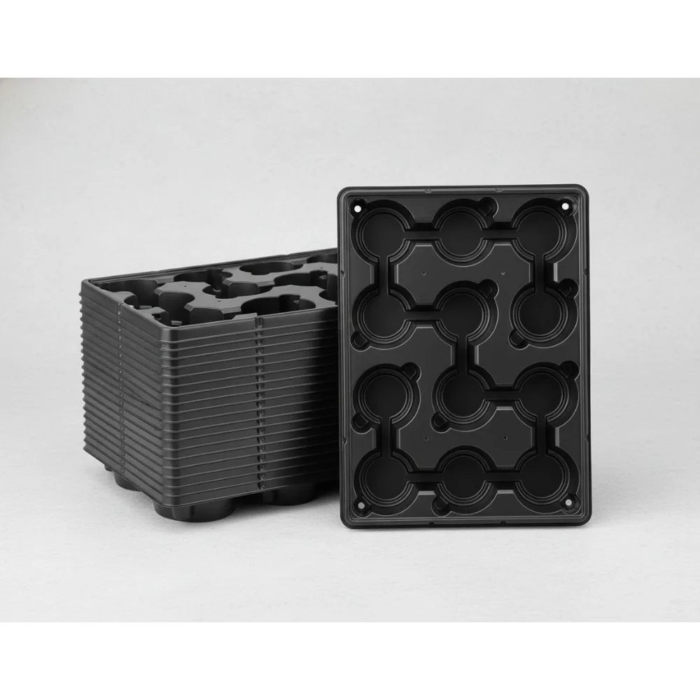 

12 Cell Thickened Nursery Pot Trays for 4 Inch Pots - Durable Seedling Carrier with Ventilation Design (20-Pack)