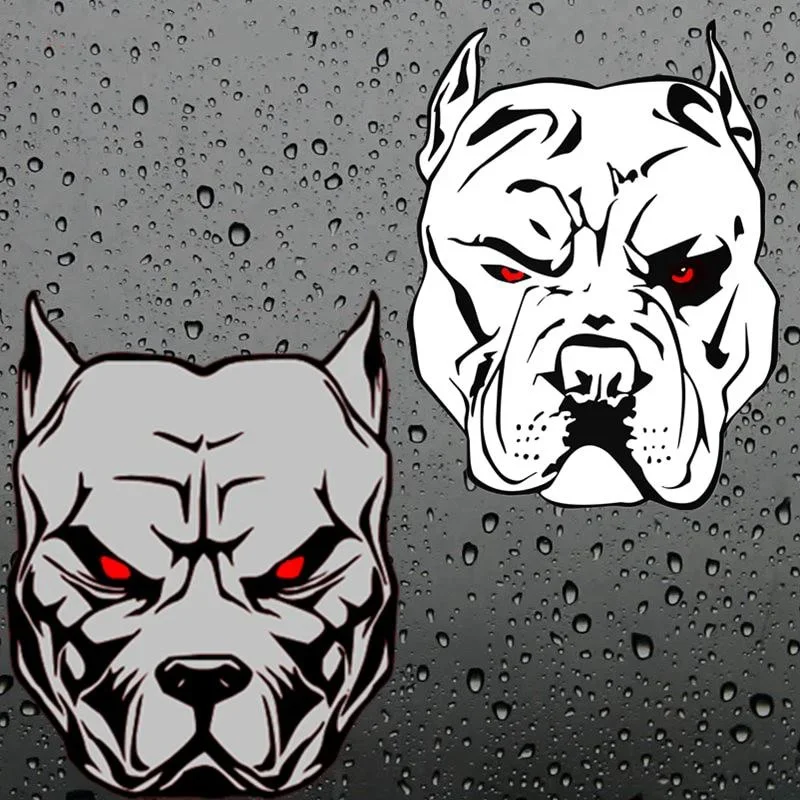 

For Exterior Accessories Decal Cool Angry Pitbull Decals Waterproof for Car Laptop Guitar Scooter Notebook Stickers