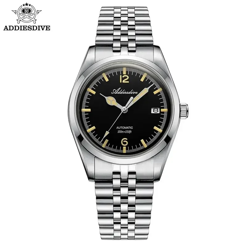 

ADDIESDIVE AD2038 Luxury Men's Wristwatch 100M Waterproof Automatic Mechanical Watch Luminous Stainless Steel Diving Watches