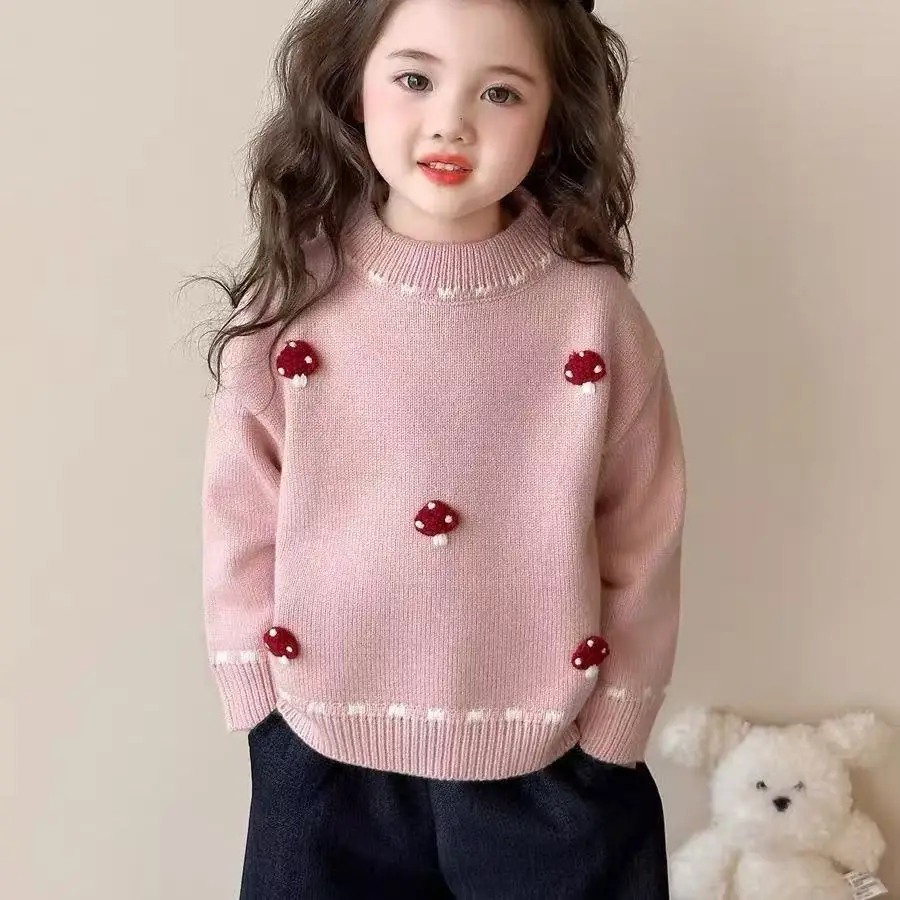 

Girls' Sweater Autumn And Winter 2026 New Fashionable Children's Knitted Base Sweater Christmas Sweater 80-140CM