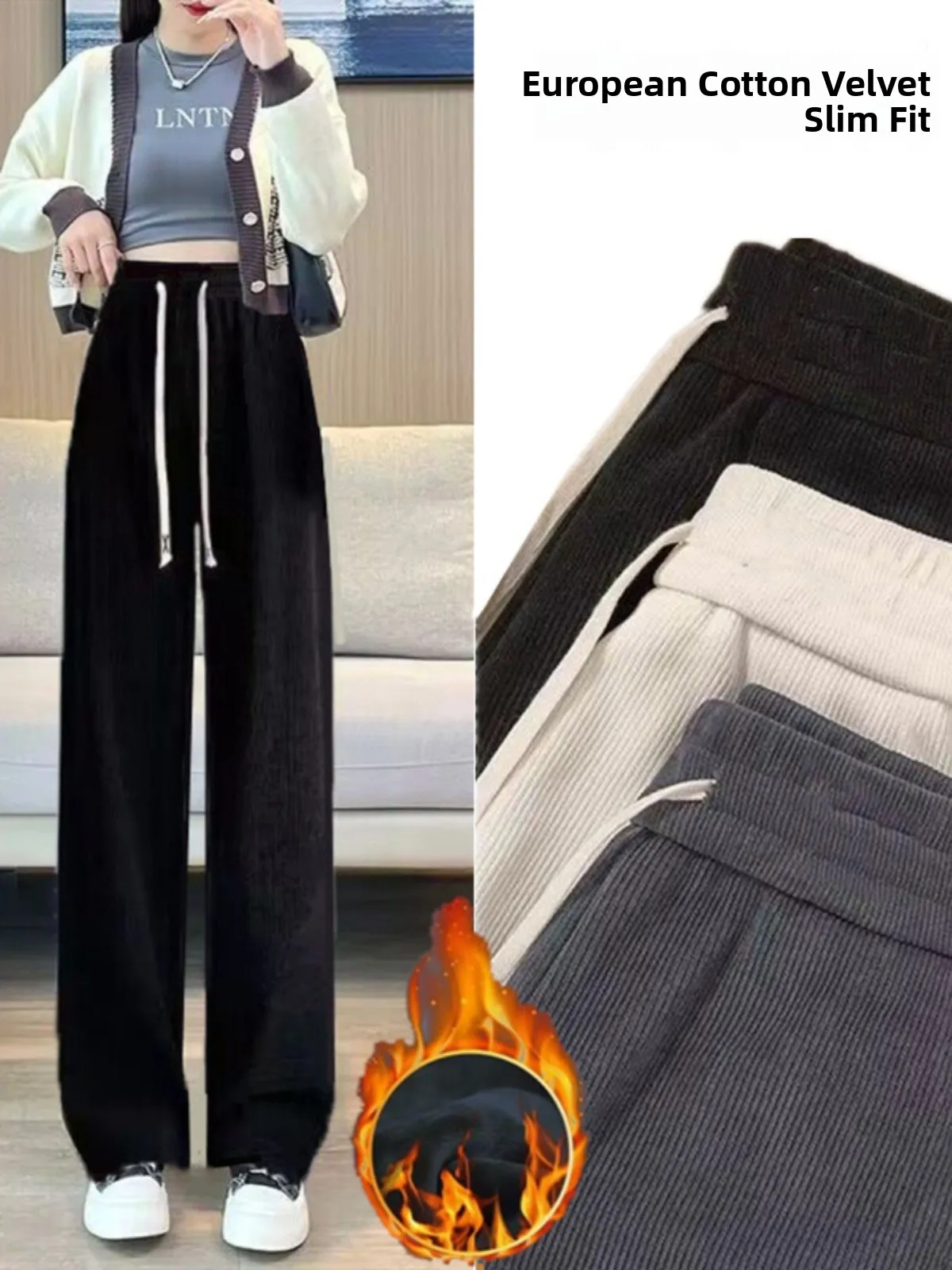 

Брюки женские с высокой талией, широкие, на подкладке, драпированные, свободные, стройнящие, маленький размер, из синели, прямые, повседневные