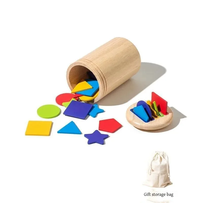 Giocattoli in legno Montessori Ordinamento dei colori Giocattolo a motore fine Forma corrispondente Puzzle educativo precoce sensoriale per regalo per i più piccoli