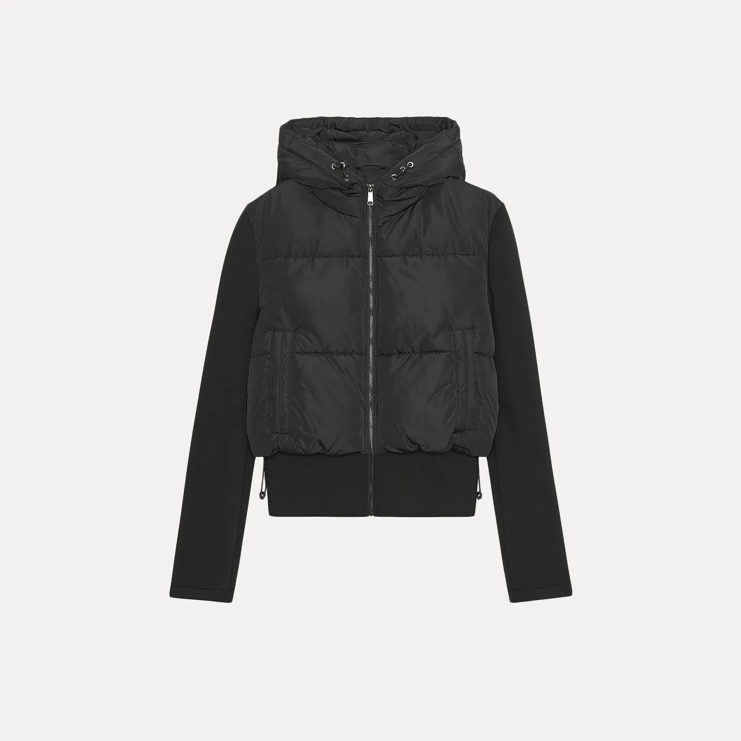 

Ele Cotton Jaet Coat with Hood Straight Cut Commute Sle Long Sve Zipper Closure Color 2025 Autumn New Arrival