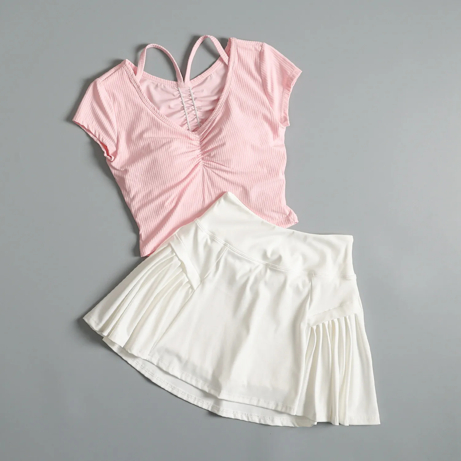 

High-looking tennis sports suit for women summer short slim-fitting yoga wear short-sleeved anti-exposure running fitness
