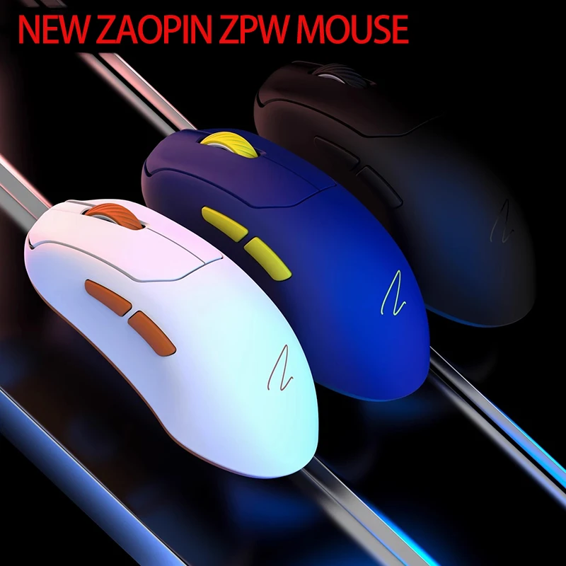 

Беспроводная мышь Zaopin ZPW, трехрежимная PAW3395/3950, датчик, 30000 точек на дюйм, оптическое разрешение, 8K, 47 г, легкая игровая мышь для ПК в подарок