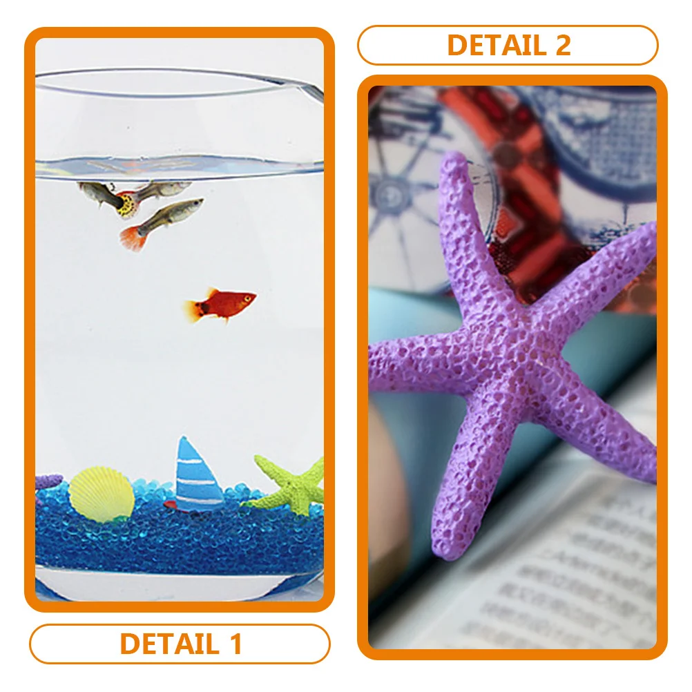 

10Pcs Mini Sea Star Decoration Fine Workmanship Natural Appearance Pool Diving Decor Sea Animal Figures