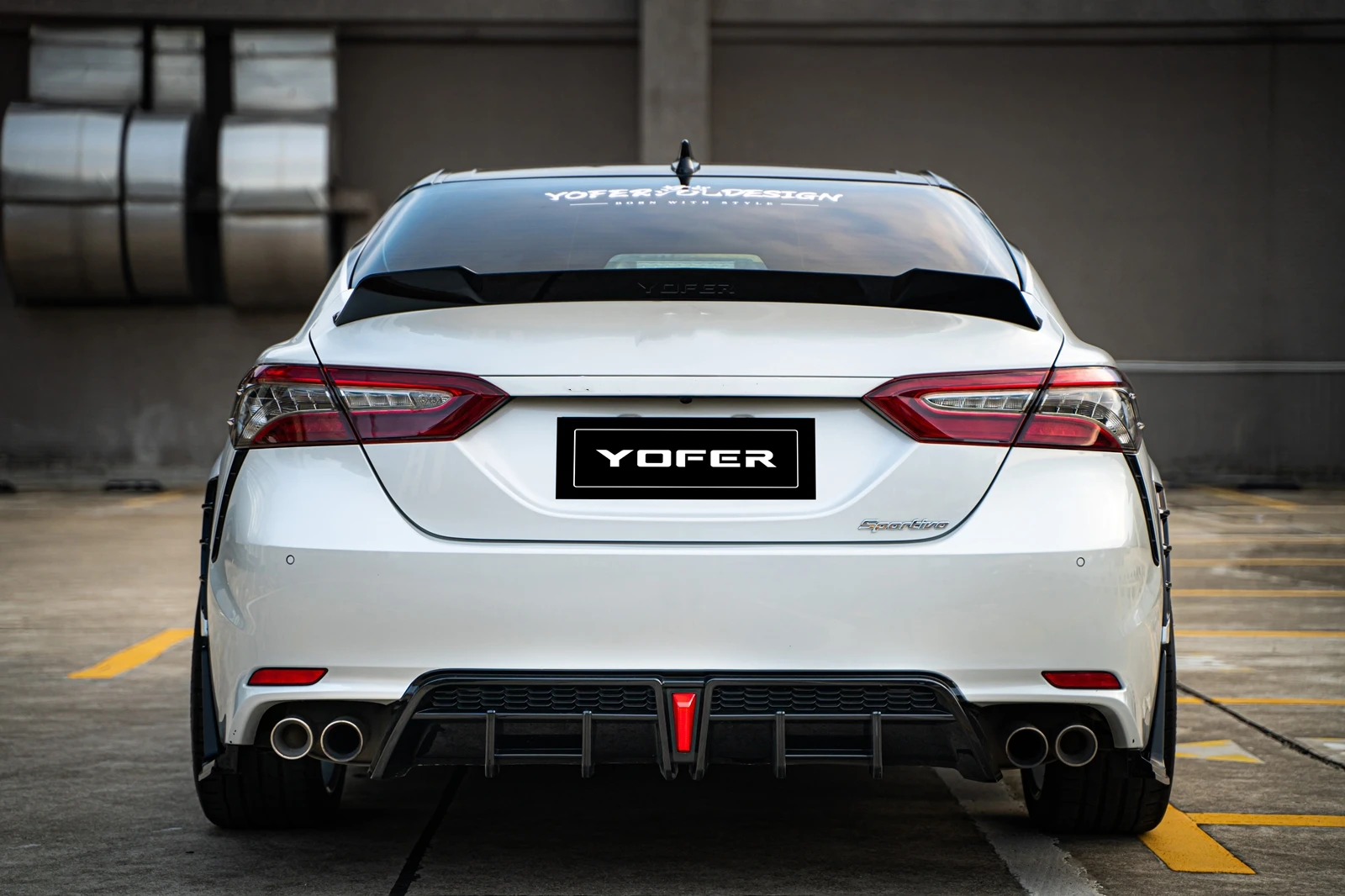 YOFER Gloss Black Front Spoiler Splitter + Rear Diffuser Bumper Lip For 2018-2024 Toyota Camry SE XSE SX Sport