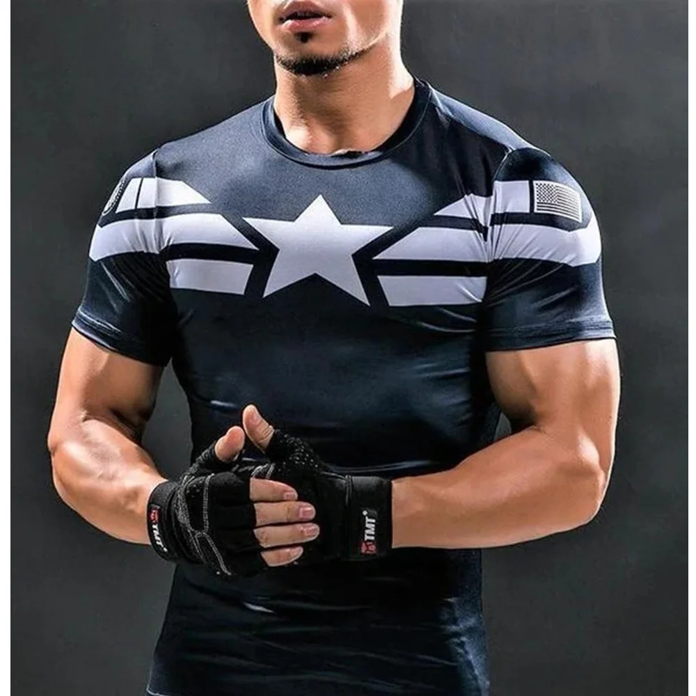 Summer Sportwear Men\'s Short Sleeve Shirts Gym Tee Clothing Quick Dry Tops Running/Fitness/Judo Training Clothes Gym Sport Shirt