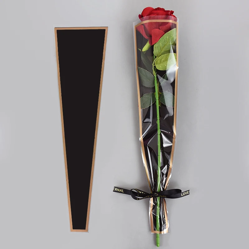 50 Stück Blumen-Verpackungsbeutel, klare Rose, Blumenstrauß, Verpackungsbeutel für Valentinstag, Hochzeit, Geburtstag, Party, Geschenk, Dekoration – Detail 7