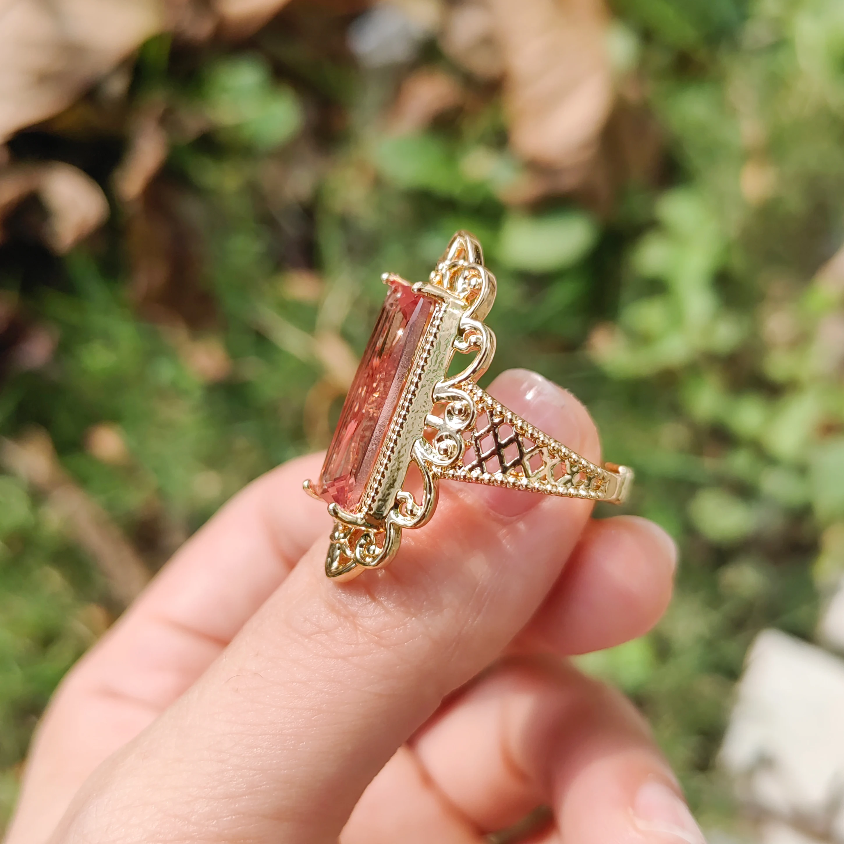 Vintage Türkischer Synthetischer Sultanit-Ring für Frauen, Farbwechselnder Ovaler Stein, Retro Kupferschmuck, Simulierte Diaspora-Farbe – Detail 8