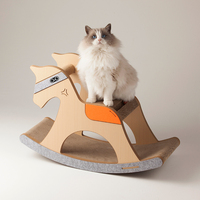 Petree Rocking Horse Corrugated Paper Cat Scratching Post Cactus Cat Scratcher Scratching Sisal Cat Tree Pet Toys