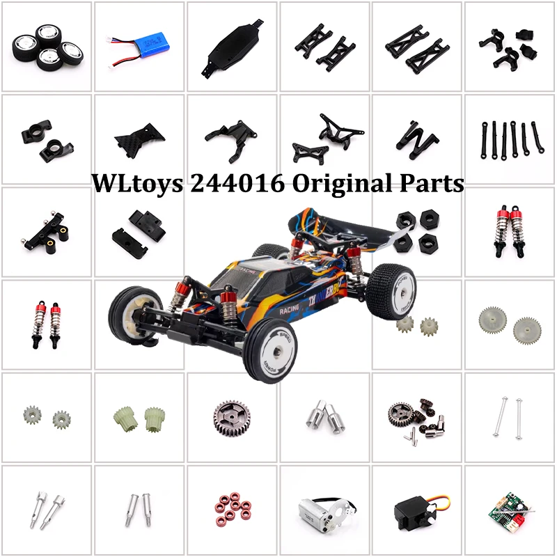 

WLtoys 244016 V1 V2 Pro Original Parts - Frame,Arm,Gear,Tire, Transmission Shaft, Motor, ESC, Body, Transmission Case, Battery