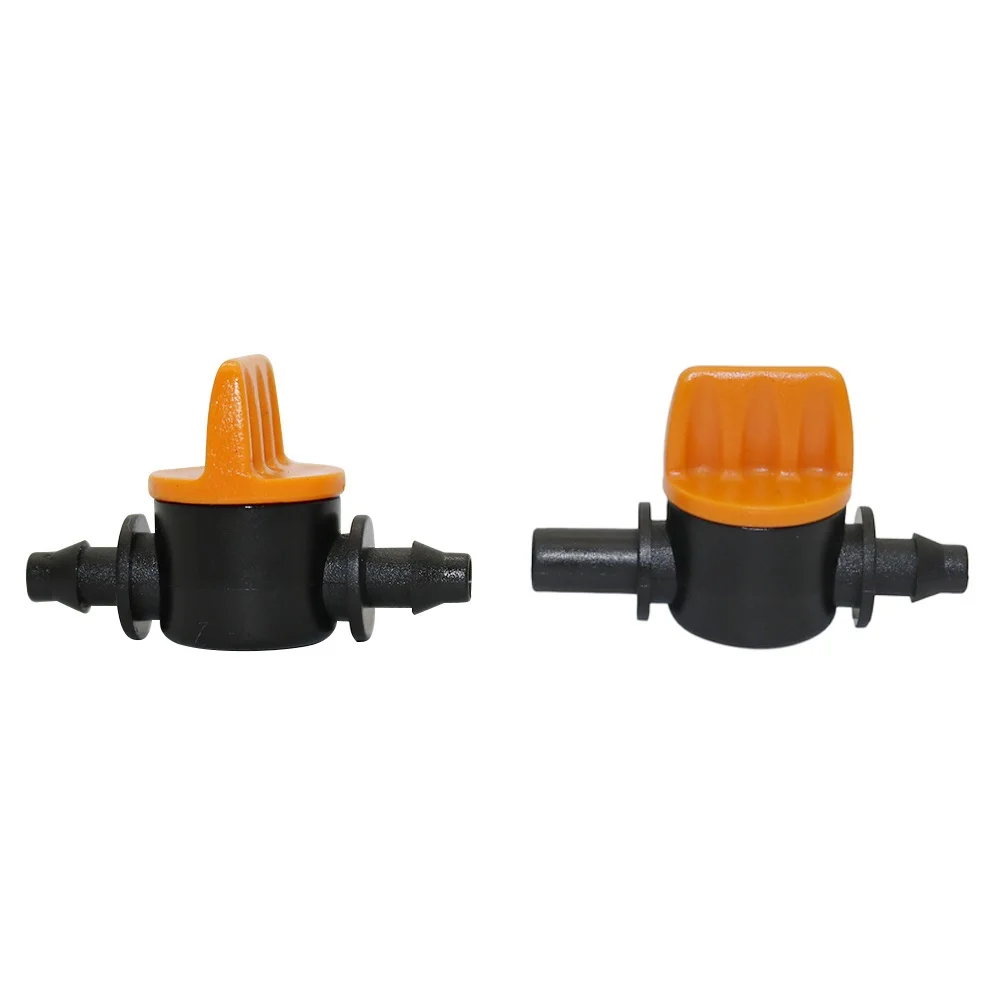 20PCS Pvc Pipe Through Valve Irrigation Double Barb Mini Valve Drip Irrigation Capillary Mini Switch Valve