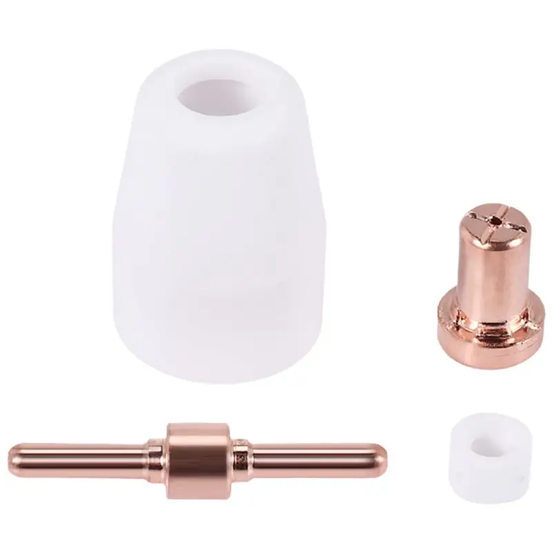 EYFL-60 Pcs/Set + Red Copper Air Plasma Cutting Cutter Consumables Extended TIP Nozzles Electrode For PT31 LG40 Torch CU