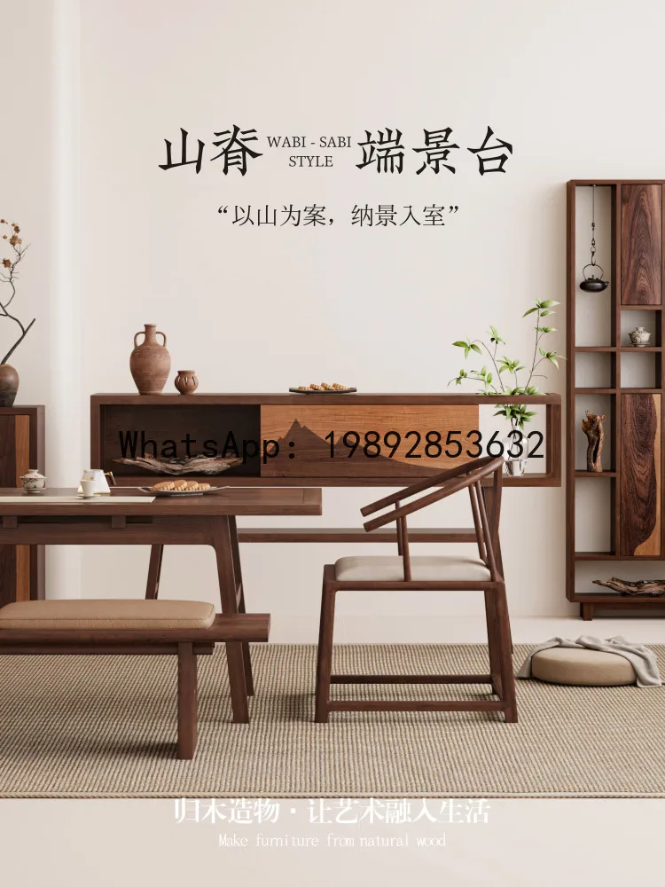 LYY Solid Wood Side Cabinet Entrance Cabinet Tea Room Entryway Hallway Opposite Door