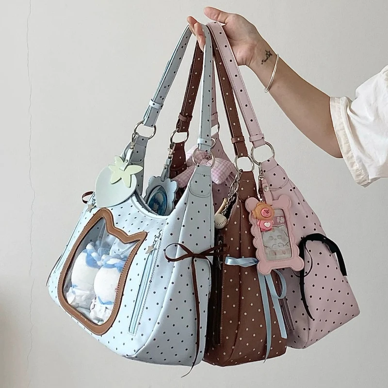 2026 New Cute Polka Dot 15cm Baby Bag Lta Bag for Women Star Chasing Two-dimensional Large Capacity Shoulder Messenger Bags