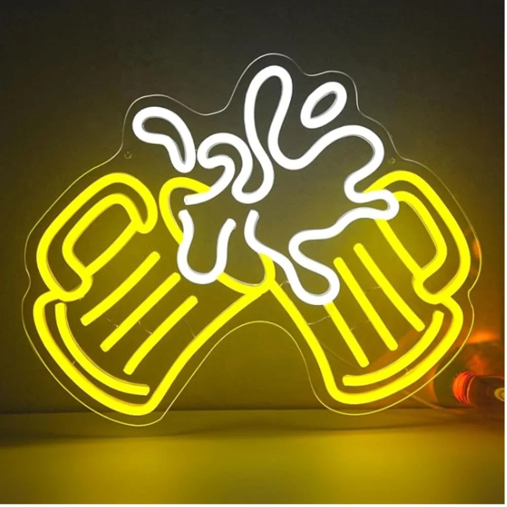 Bar Neon Sign, Beer Led Sign for Wall Decor Beer Time LED Light for Home Bar Pub Night Club Cave Party Art Decor Gift