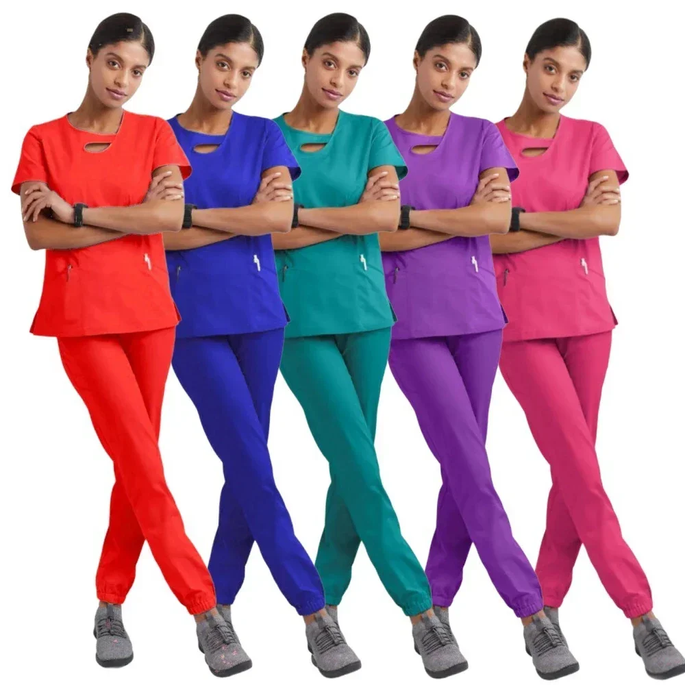 Scrub uniformi mediche donna multicolore SPA uniforme di bellezza dentista abbigliamento da lavoro veterinario Unisex farmacia clinica Scrub Set