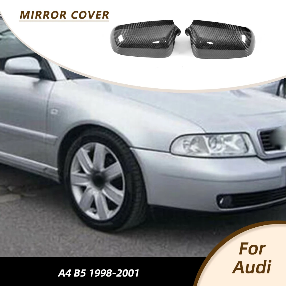 

Накладки на зеркала заднего вида для Audi A4 B5 1998-2001, внешние корпуса боковых зеркал, комплект обвесов, только сухой карбон, для леворульных авто