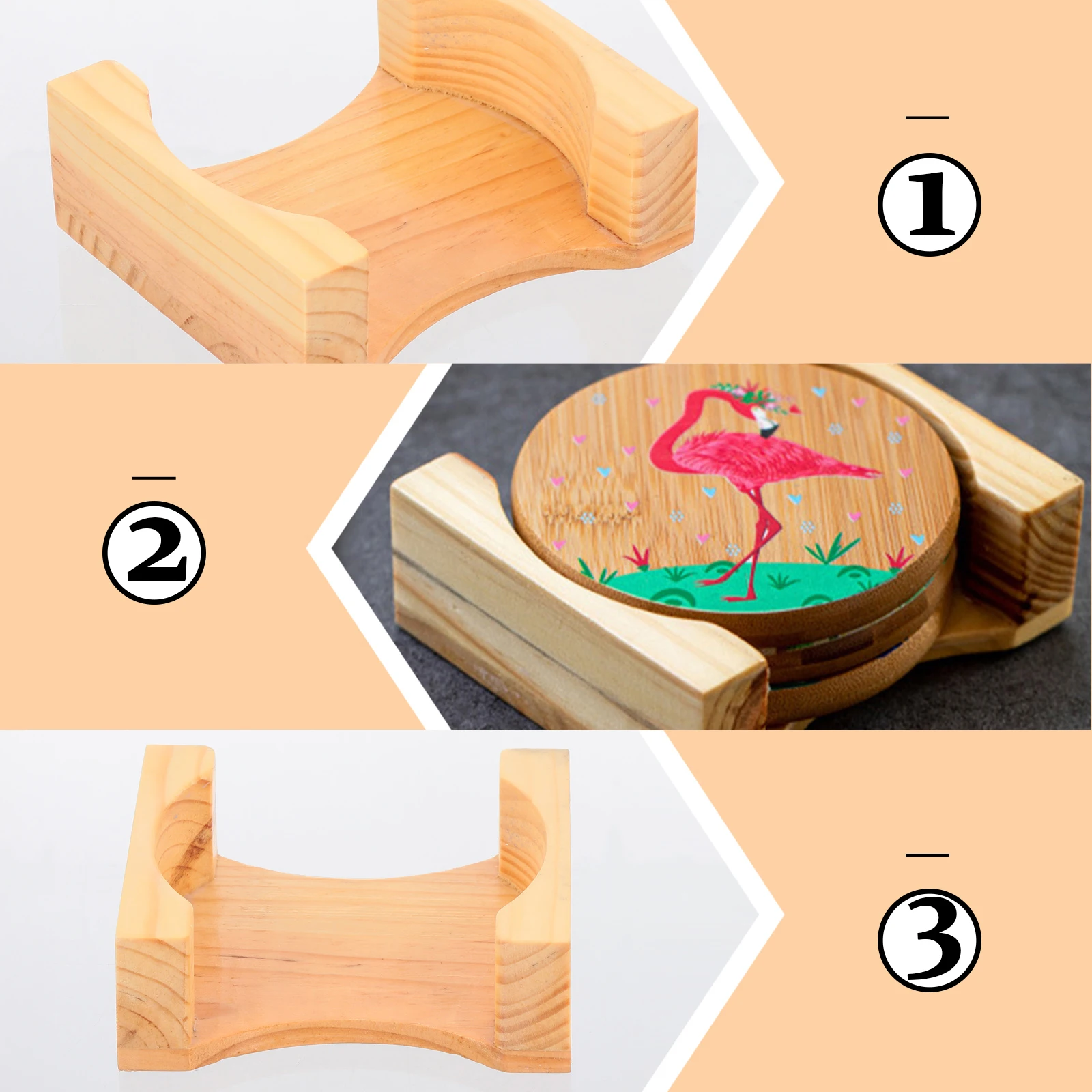 

Bamboo Coaster Holder Cup Mat Rack Sturdy Light Weight Portable Kitchen Gadget Coaster Storage ganizer Placemat Teacup