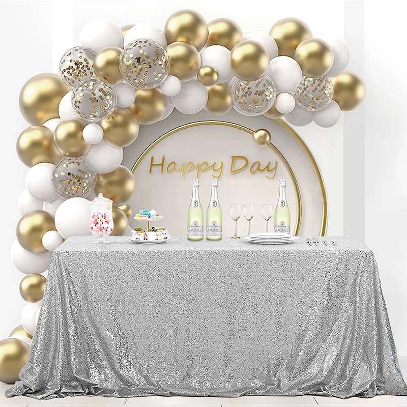 Gold sequin tablecloth rectangular glitter party tablecloth for birthday, wedding, party, Christmas activity table decoration