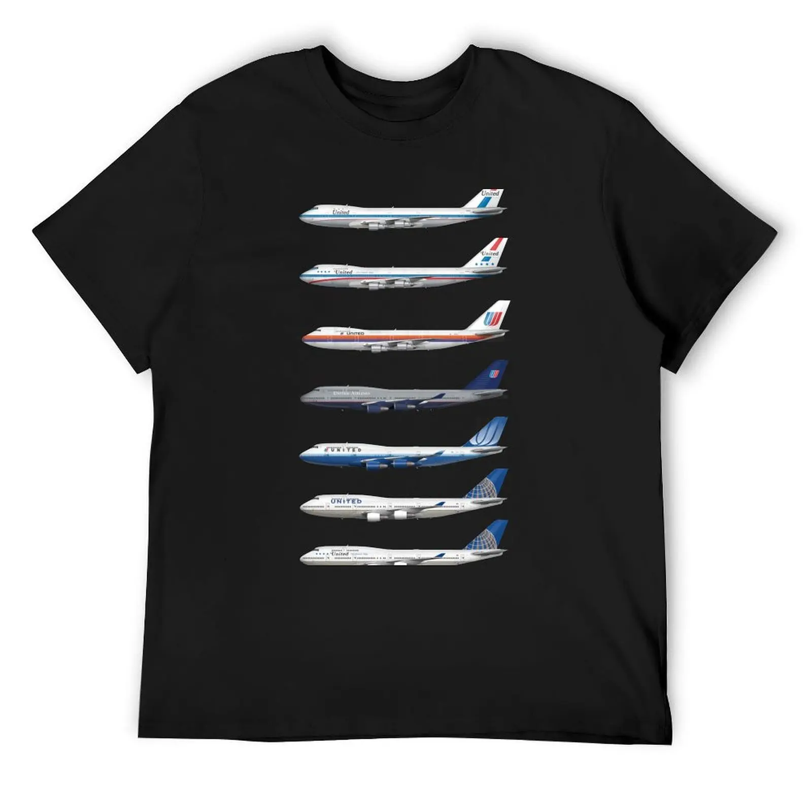 

United Airlines Full Complement of 747 Liveries Tee Shirt Version T-Shirt animal prinfor boys workout shirts for men