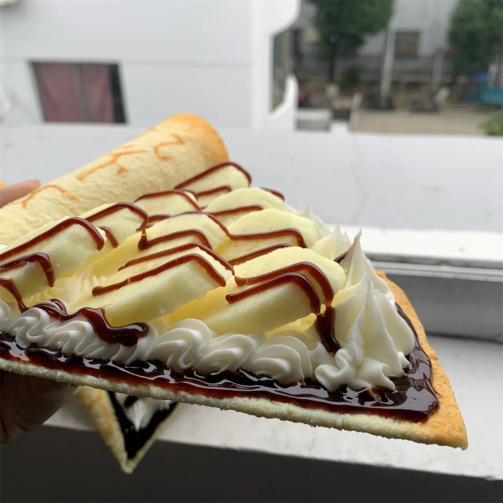 Display Props Order Advertising Banana Fresh Cream Crepe Dessert Display Window Simulation Food Model Thick Chocolate Jam Fruit