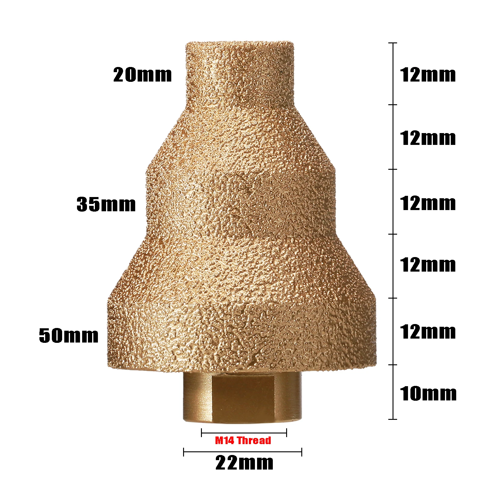 Imagem -05 - Diamante Passo Chanfro Broca Rebarbadora Hole Saw M14 Thread Ampliar Telha de Mármore Alvenaria Concreto Porcelana 203550 mm