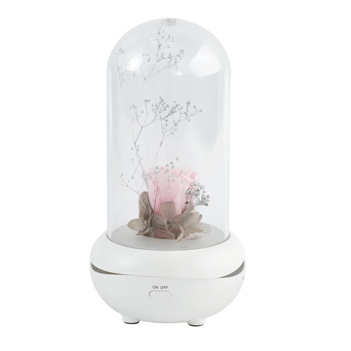 

USB Charging Aroma Diffuser Eternal Flower Pink Rose LED Humidifier Night Light Mini Night Light for Bedroom Spa Office