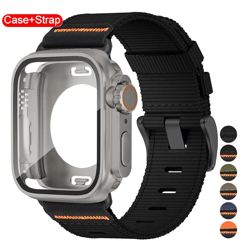 

Case+Silicone Band for Apple Watch 40/44mm 41/45mm 42/46mm Strap Waterproof Case for iWatch Ultra 3 11 10 9 8 7 6 5 4 Protector