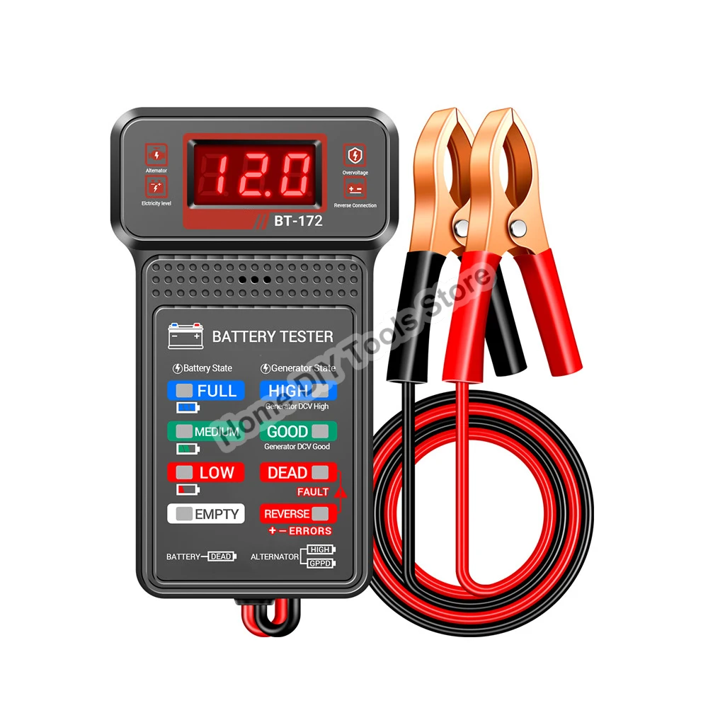 BT-171 Battery Tester Monitor Panel Gauge-Battery Status-Indicator 12V Car Electric Quantity Detector Diagnostic Tool