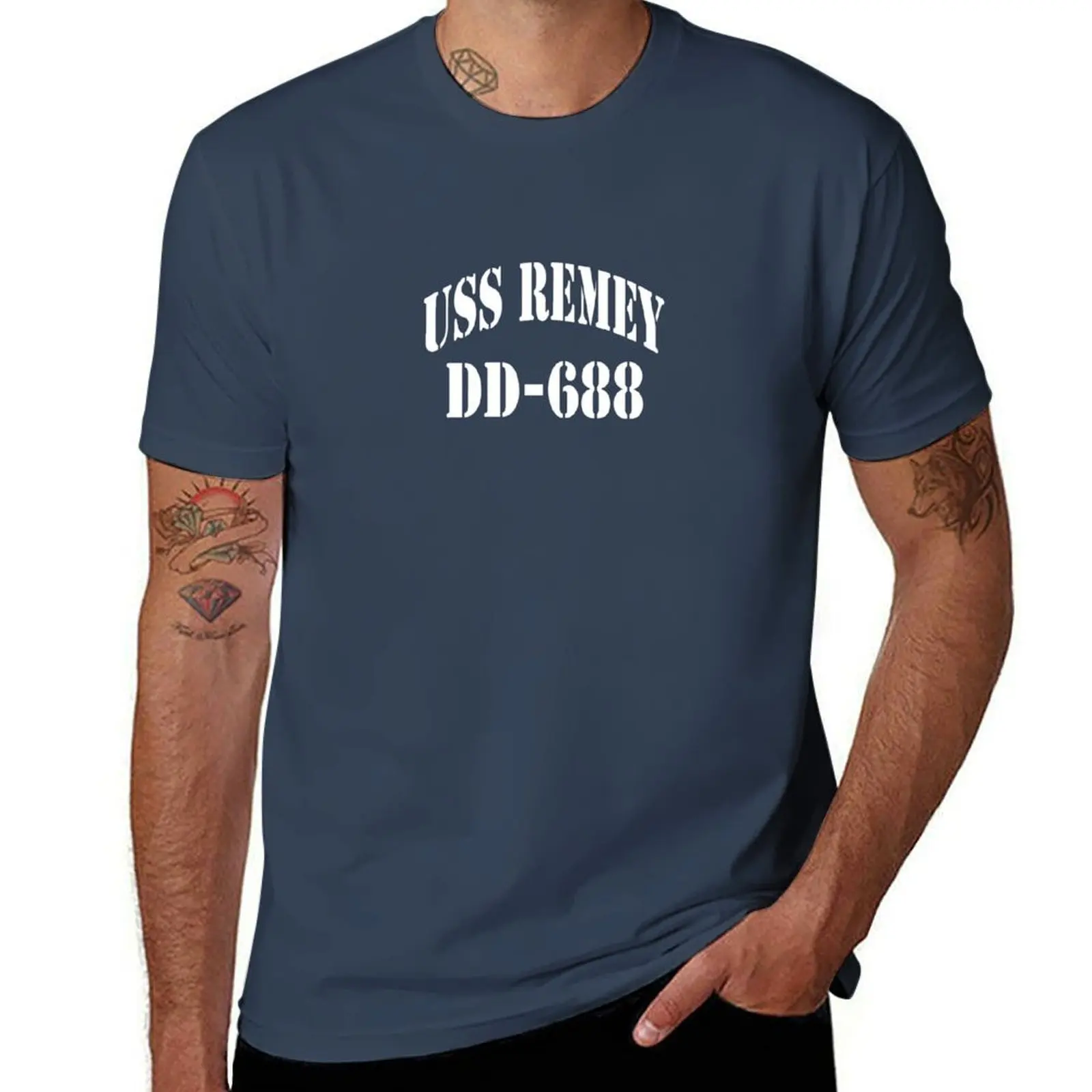 

STORE USS (DD-688) SHIP'S REMEY T-Shirt Outdoor Sports Short Sleeve Top