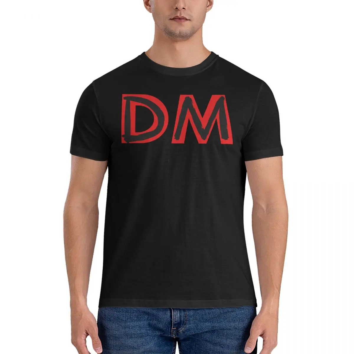 Novelty DM T-Shirts Men Round Neck Cotton T Shirts Depeche Band Mode Short Sleeve Tee Shirt Graphic Printed Clothes