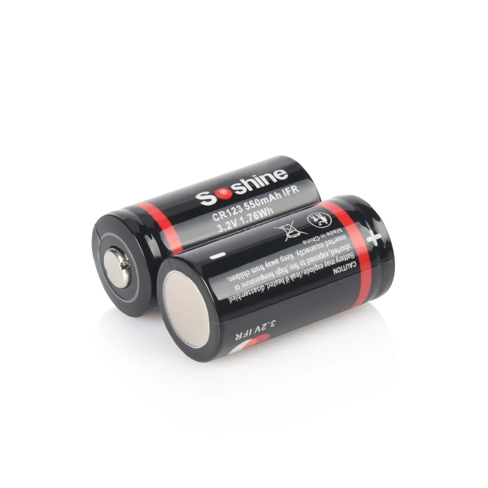 Soshine 550mAh RCR123 LiFePO4 Battery and Smart LiFePO4 Charger 3.2V 550mAh 16340 Rechargeable Battery 2000 Time Discharge Cycle