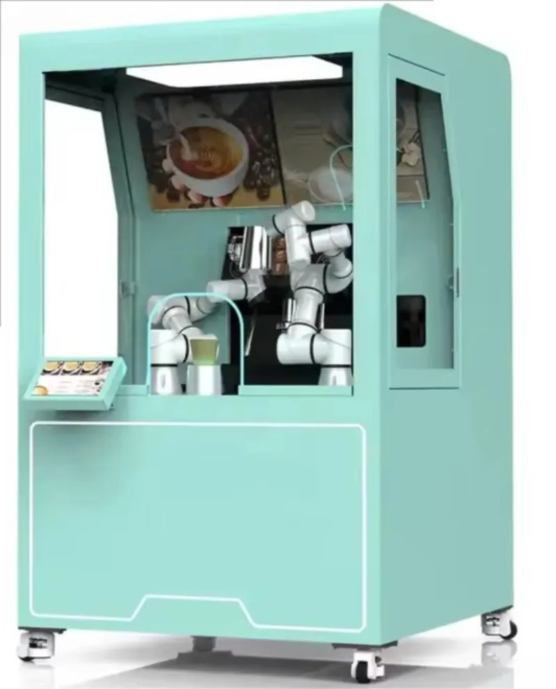 Robot Arm Coffee Maker New PLC Motor China Factory Automatic Vending Machine for Mining Energy Field Custom