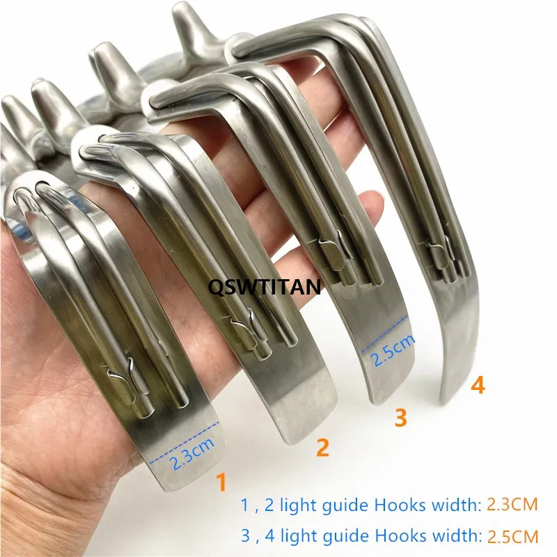 L-em forma de retrator do peito com guia de luz gancho nasal remoção do enrugamento gancho led fonte de luz instrumentos de cirurgia plástica