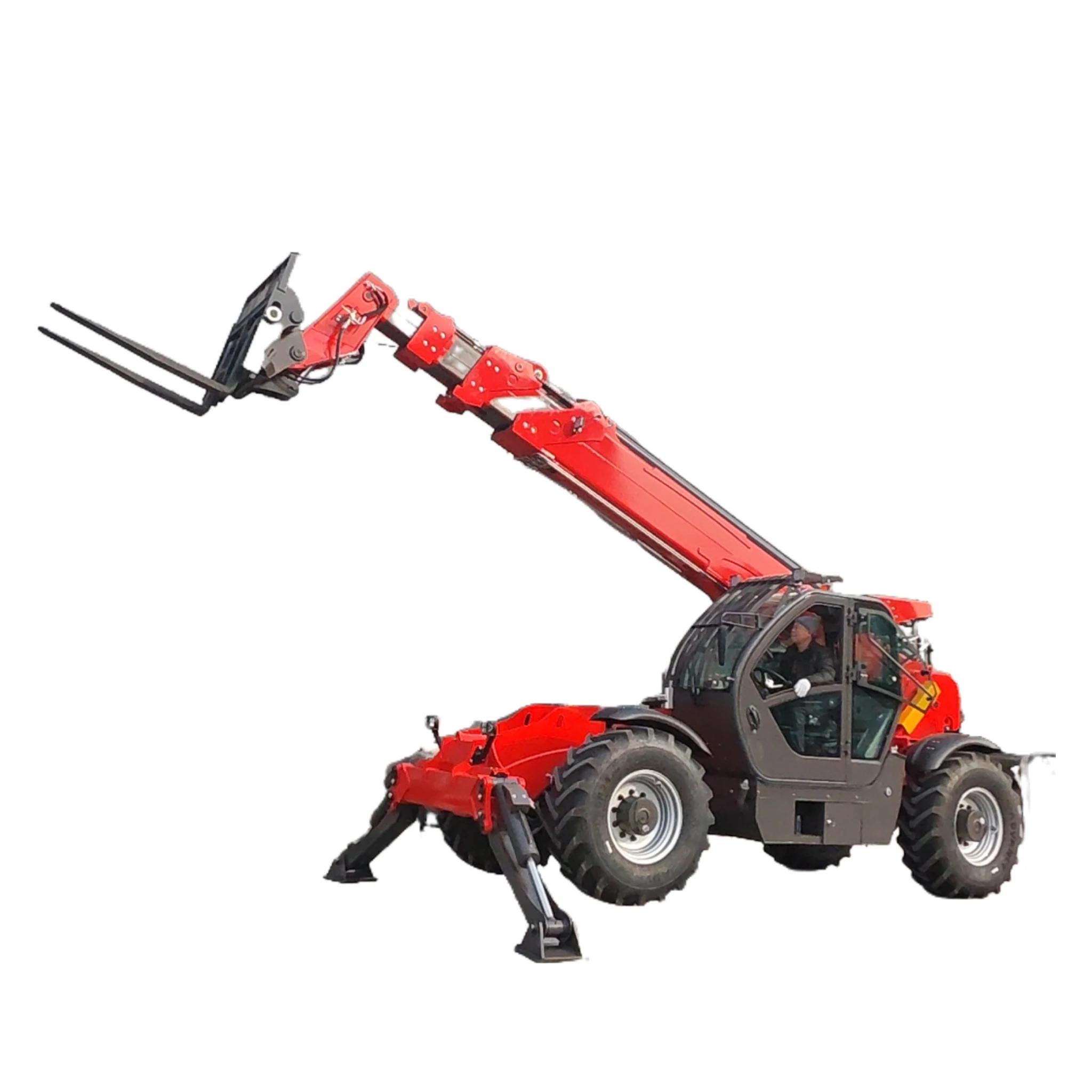 4x4 3.5 Ton 10m Telescopic Telehandler Forklift with Crab Steering and Quick Coupler Attachments