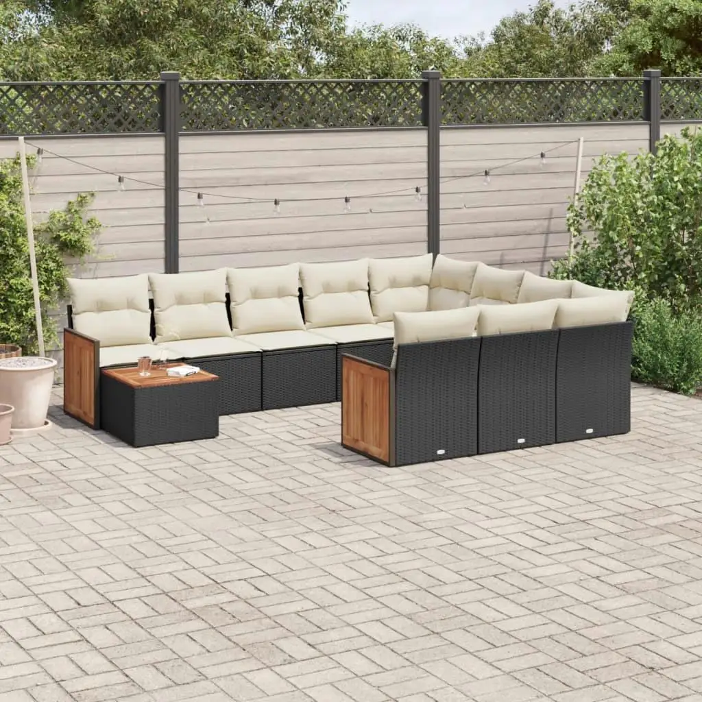 

Black and Cream Garden Sofa Set Outdoor Furniture Stylish Seating for Patio Deck Balcony Comfort Living Space