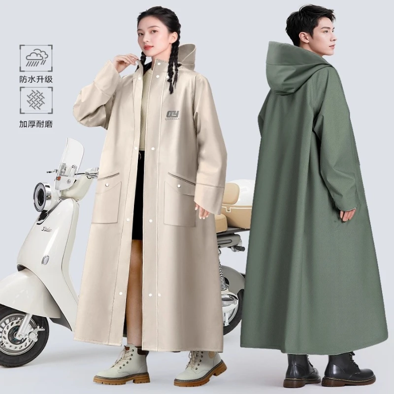 Electric Bike Raincoat for Men and Women, Single-person Full-body Rainproof Outerwear, Separating Person and Vehicle Special