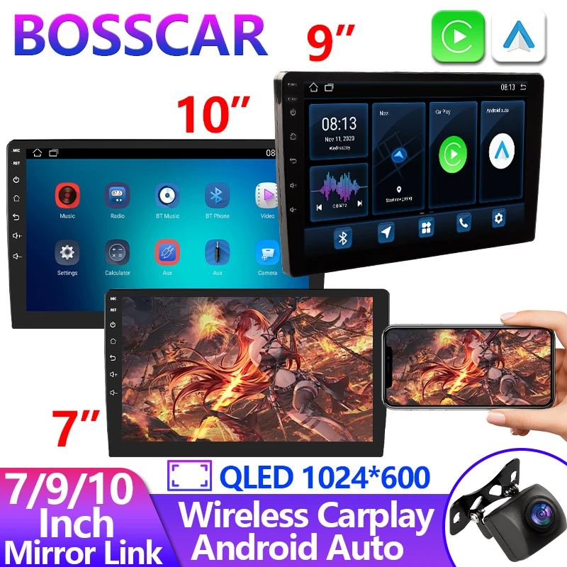 

AHD Camera 7inch 9inch 10inch Touchscreen Carplay Wireless Android Auto Smart Vehicle Multimedia Player Stereo Bluetooth System