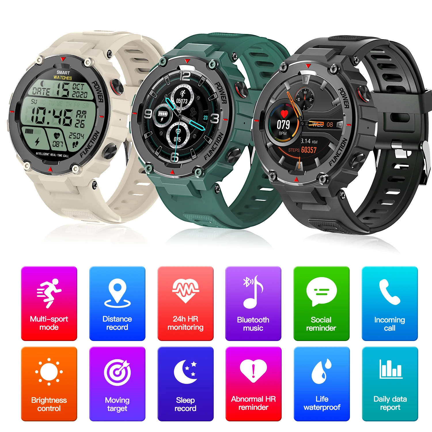 F26 Man Women Smart Watch Couple Watch Sport Fitness Tracker Heart Rate Monitor Wristwatches HD Call Music Play Smartwatch