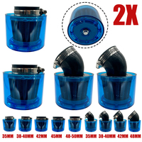 2X Motorcycle 35mm 48-40mm 42mm 45mm 48-50mm Water Proof Air Filter Splash Proof Cleaner For 50cc-250cc ATV Pit Dirt Bike Blue