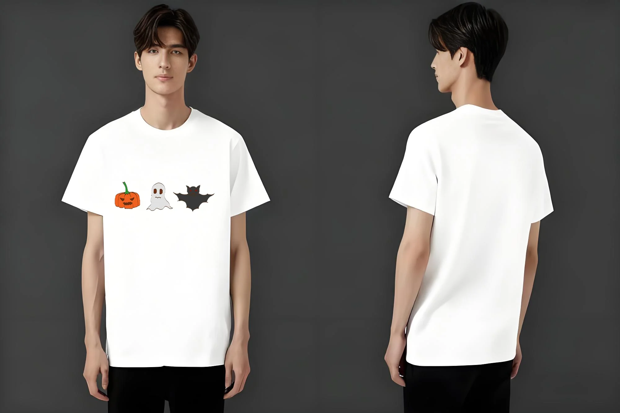 

2025 New Comfortable Halloween Print T Shirt Pumpkin Ghost Bat Design 100 Cotton Unisex Casual Short Sleeve Tee for Men Women