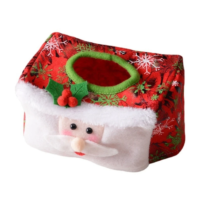 H7JE Caja tejidos papel sábana Santa Designs para festival decoraciones caseras