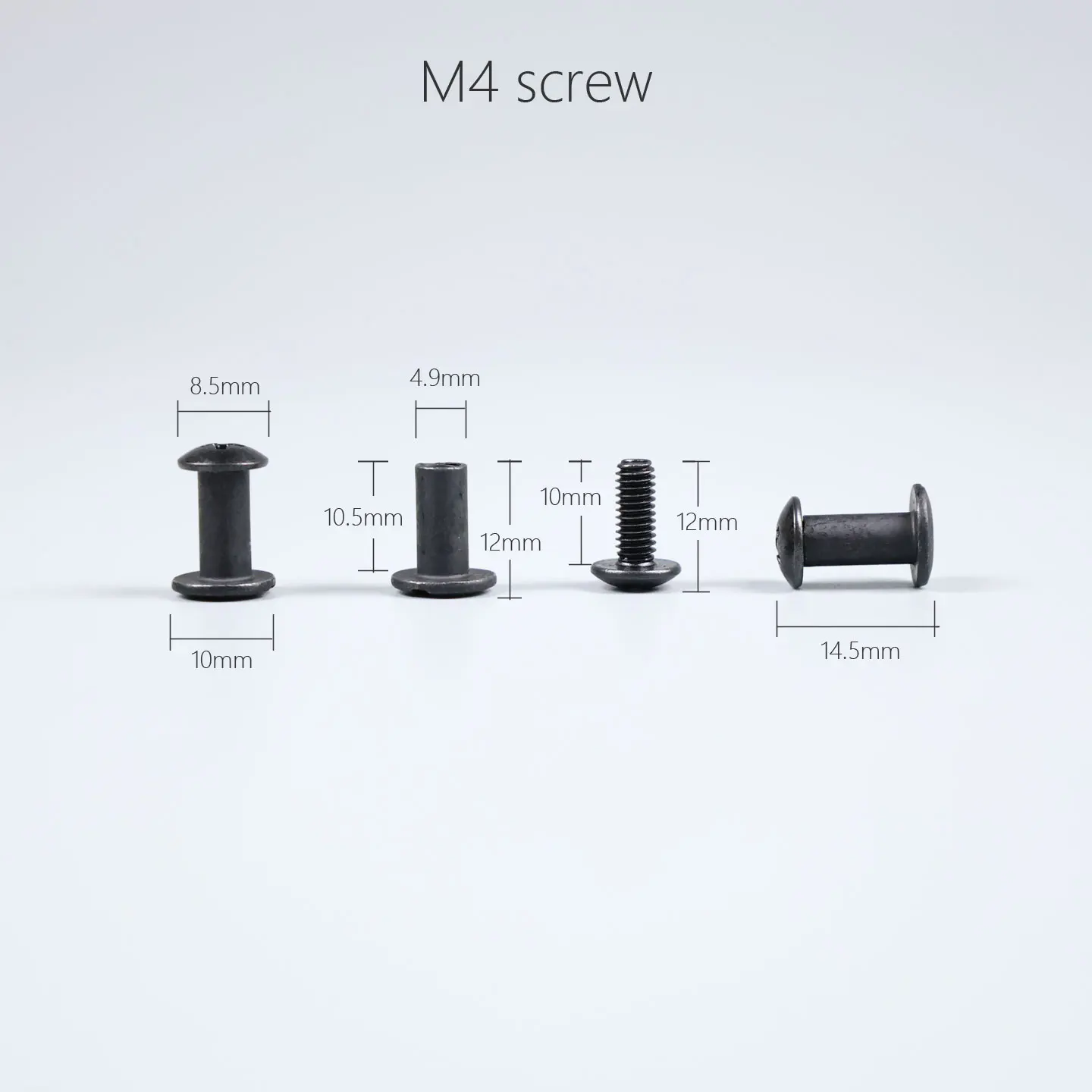 M4x10mm Black Chicago Screws Slotted Posts and Cross Head Rivet DIY Kydex Leather Holster Sheath Clip M4 Screw Set Assemblies