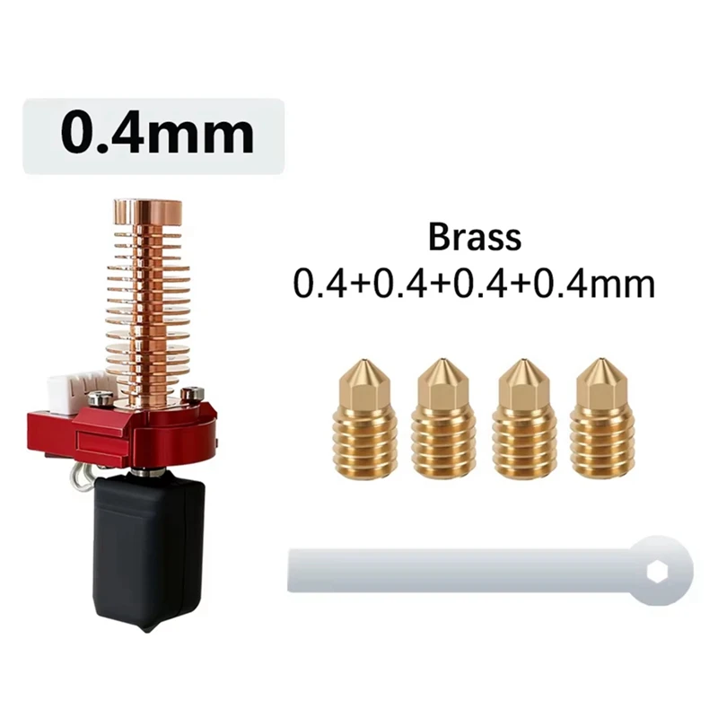 For Adventurer 5m Nozzle Brass 0.4 More Wear Resistance Upgrade Ad5m Hotend Heat Up Faster [No.3 Elnic]