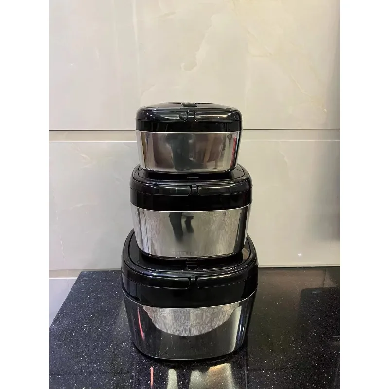 Double-layer stainless steel thermal insulation pot set with lid, portable cylindrical uncoated pot, lunch box, milk tea bucket.