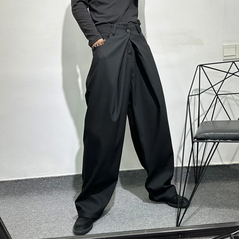 

Dark Style Design Sense Abstinence Series Irregular Baggy Trousers Niche Popular Japanese Straight Wide-Leg Pants