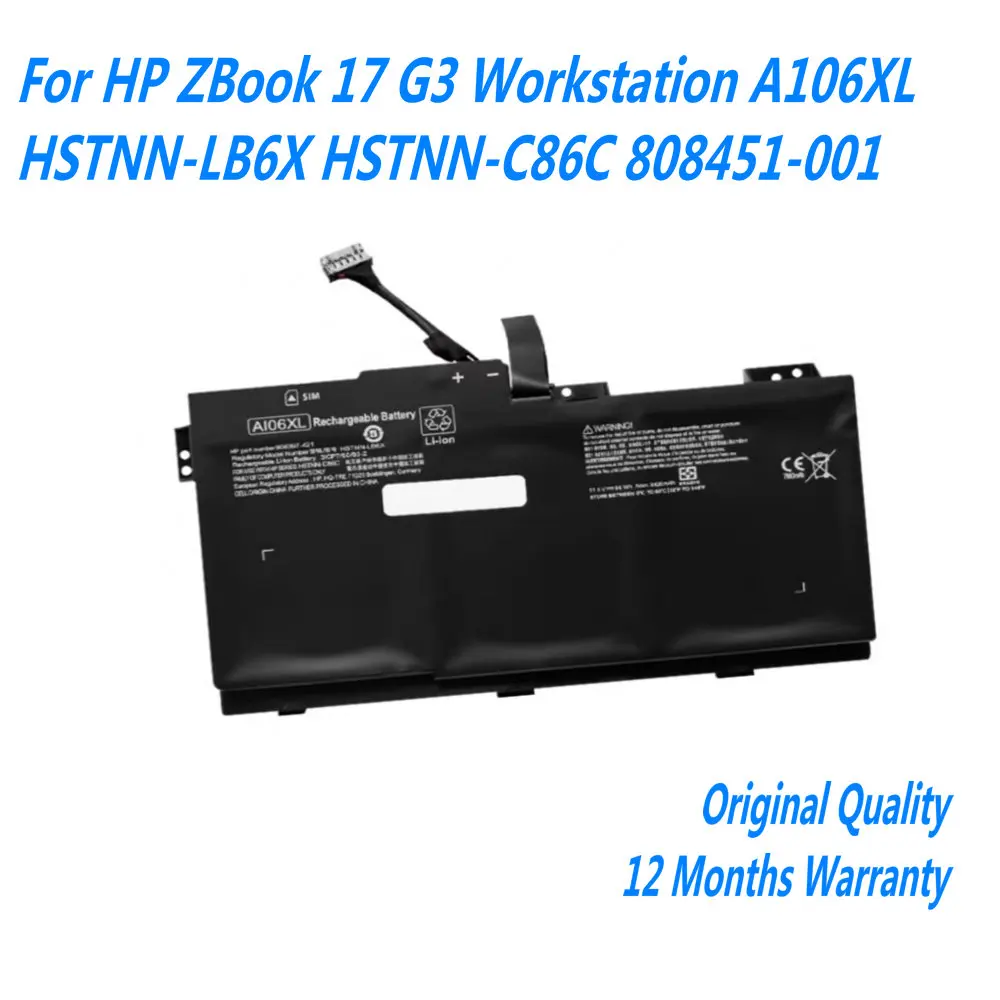 

New 11.4V 8420mAh AI06XL Laptop Battery For HP ZBook 17 G3 TZV66EA V1Q00UT V1Q04UT V1Q05UT V1Q07UT T7V61ET T7V62ET T7V64ET